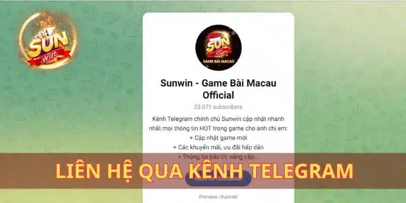 Liên hệ sunwin qua kênh Telegram