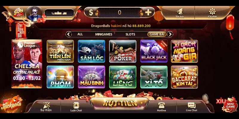 Sunwin nổi tiếng với nhiều tựa game siêu hot